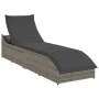 Tumbona plegable con cojín y espacio gris ratán sintético de , Tumbonas - Ref: Foro24-4104222, Precio: 247,76 €, Descuento: %