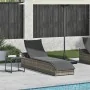 Tumbona plegable con cojín y espacio gris ratán sintético de , Tumbonas - Ref: Foro24-4104222, Precio: 247,76 €, Descuento: %