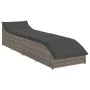 Tumbona plegable con cojín y espacio gris ratán sintético de , Tumbonas - Ref: Foro24-4104222, Precio: 247,76 €, Descuento: %