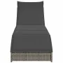 Tumbona plegable con cojín y espacio gris ratán sintético de , Tumbonas - Ref: Foro24-4104222, Precio: 247,76 €, Descuento: %