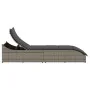 Tumbona plegable con cojín y espacio gris ratán sintético de , Tumbonas - Ref: Foro24-4104222, Precio: 247,76 €, Descuento: %