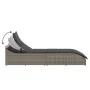 Tumbona plegable con cojín y espacio gris ratán sintético de , Tumbonas - Ref: Foro24-4104222, Precio: 247,76 €, Descuento: %
