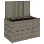 Tumbona plegable con cojín y espacio gris ratán sintético de , Tumbonas - Ref: Foro24-4104222, Precio: 247,76 €, Descuento: %