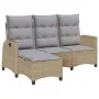 Sofá de jardín reclinable con cojines en forma de L beige de , Sofás de exterior - Ref: Foro24-4108241, Precio: 390,82 €, Des...