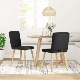 Sillas de comedor 2 unidades tela negro de , Sillas de comedor - Ref: Foro24-4101199, Precio: 101,95 €, Descuento: %