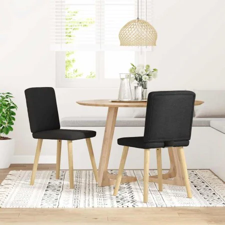 Sillas de comedor 2 unidades tela negro de , Sillas de comedor - Ref: Foro24-4101199, Precio: 101,95 €, Descuento: %