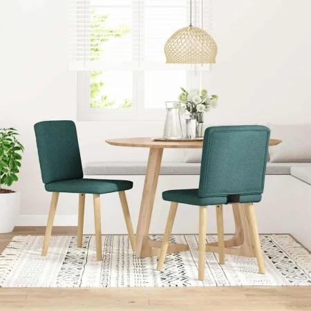 Sillas de comedor 2 unidades tela verde oscuro de , Sillas de comedor - Ref: Foro24-4101202, Precio: 101,95 €, Descuento: %