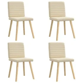 Sillas de comedor 4 unidades tela color crema de , Sillas de comedor - Ref: Foro24-3315281, Precio: 198,40 €, Descuento: %