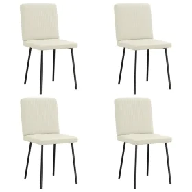 Sillas de comedor 4 unidades terciopelo crema de , Sillas de comedor - Ref: Foro24-3315295, Precio: 164,38 €, Descuento: %