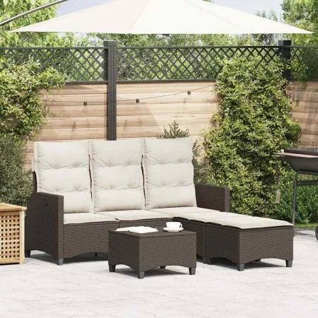 Set de sofás de jardín en forma de L con cojines 3 pzas marrón de , Conjuntos de jardín - Ref: Foro24-3328639, Precio: 508,12...