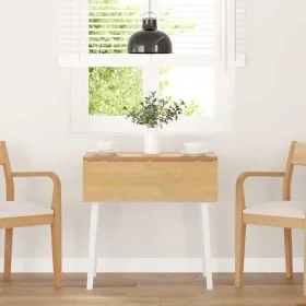 Mesa de comedor de madera maciza de caucho blanco de , Mesas de cocina y de comedor - Ref: Foro24-4102532, Precio: 129,25 €, ...