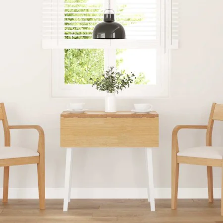 Mesa de comedor de madera maciza de caucho blanco de , Mesas de cocina y de comedor - Ref: Foro24-4102532, Precio: 129,25 €, ...