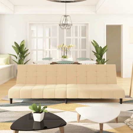 Sofá cama de 2 plazas terciopelo color crema by , Sofas - Ref: Foro24-375772, Price: 244,37 €, Discount: %