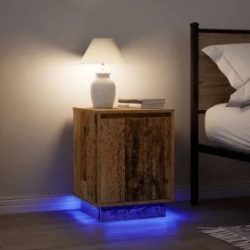 Mesillas de noche con luces LED 2 uds madera vieja 38x34x50 cm de , Mesitas de noche - Ref: Foro24-861280, Precio: 82,61 €, D...