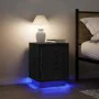 Mesillas de noche con luces LED 2 uds negro 38x34x50 cm de , Mesitas de noche - Ref: Foro24-861268, Precio: 86,24 €, Descuent...