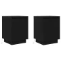 Mesillas de noche con luces LED 2 uds negro 38x34x50 cm de , Mesitas de noche - Ref: Foro24-861268, Precio: 86,24 €, Descuent...