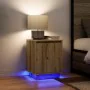 Mesitas de noche con luces LED 2 uds roble artisan 38x34x50 cm de , Mesitas de noche - Ref: Foro24-861282, Precio: 82,61 €, D...