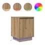 Mesitas de noche con luces LED 2 uds roble artisan 38x34x50 cm de , Mesitas de noche - Ref: Foro24-861282, Precio: 82,61 €, D...