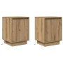 Mesitas de noche con luces LED 2 uds roble artisan 38x34x50 cm de , Mesitas de noche - Ref: Foro24-861282, Precio: 82,61 €, D...