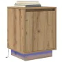 Mesitas de noche con luces LED 2 uds roble artisan 38x34x50 cm de , Mesitas de noche - Ref: Foro24-861282, Precio: 82,61 €, D...