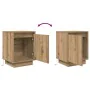 Mesitas de noche con luces LED 2 uds roble artisan 38x34x50 cm de , Mesitas de noche - Ref: Foro24-861282, Precio: 82,61 €, D...