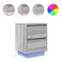 Mesillas de noche con luces LED 2 uds gris sonoma 38x34x50 cm by , Nightstands - Ref: Foro24-861294, Price: 101,20 €, Discoun...