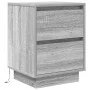 Mesillas de noche con luces LED 2 uds gris sonoma 38x34x50 cm by , Nightstands - Ref: Foro24-861294, Price: 101,20 €, Discoun...