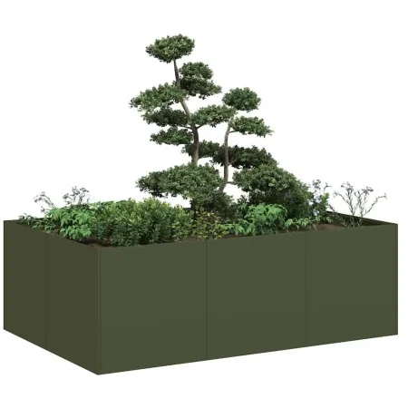 Jardinera acero verde oliva 120x80x40cm de , Maceteros y jardineras - Ref: Foro24-860748, Precio: 93,85 €, Descuento: %