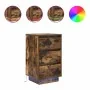 Mesilla de noche con luces LED roble ahumado 38x34x65 cm de , Mesitas de noche - Ref: Foro24-861305, Precio: 70,89 €, Descuen...