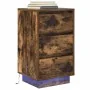 Mesilla de noche con luces LED roble ahumado 38x34x65 cm de , Mesitas de noche - Ref: Foro24-861305, Precio: 70,89 €, Descuen...