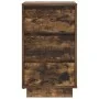 Mesilla de noche con luces LED roble ahumado 38x34x65 cm de , Mesitas de noche - Ref: Foro24-861305, Precio: 70,89 €, Descuen...