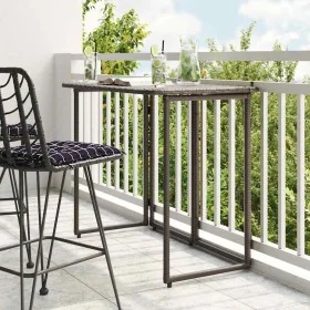 Mesa de jardín plegable marrón 90x51x75 cm ratán sintético by , Garden tables - Ref: Foro24-4108255, Price: 80,22 €, Discount: %