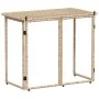 Mesa de jardín plegable ratán sintético beige 90x51x75 cm de , Mesas de jardín - Ref: Foro24-4108257, Precio: 80,22 €, Descue...