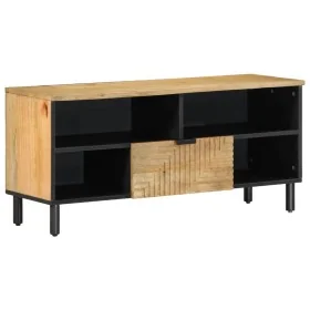 Mueble de TV madera maciza de mango marrón 100x33x46 cm by , CD and DVD storage - Ref: Foro24-4017736, Price: 107,84 €, Disco...