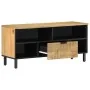 Mueble de TV madera maciza de mango marrón 100x33x46 cm by , CD and DVD storage - Ref: Foro24-4017736, Price: 107,84 €, Disco...