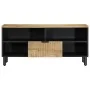 Mueble de TV madera maciza de mango marrón 100x33x46 cm by , CD and DVD storage - Ref: Foro24-4017736, Price: 107,84 €, Disco...