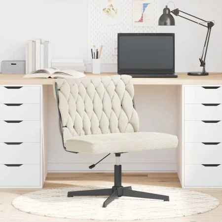 Silla de oficina giratoria tejido imitación lana rizada crema von , Stühle - Ref: Foro24-4105396, Preis: 91,79 €, Rabatt: %