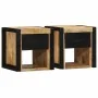 Mesitas de noche 2 uds 40x35x40 cm madera maciza rugosa mango de , Mesitas de noche - Ref: Foro24-4015951, Precio: 156,99 €, ...