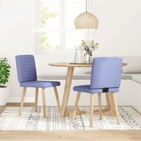 Sillas de comedor 2 uds tela azul jeans de , Sillas de comedor - Ref: Foro24-4101184, Precio: 103,21 €, Descuento: %