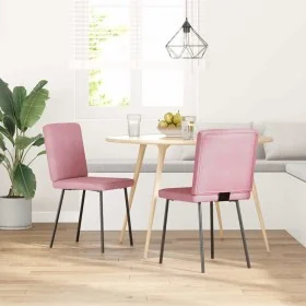 Sillas de comedor 2 unidades terciopelo rosa de , Sillas de comedor - Ref: Foro24-4101190, Precio: 86,18 €, Descuento: %
