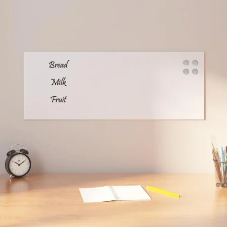 Pizarra magnética de pared vidrio templado blanco 80x30 cm de , Pizarras blancas - Ref: Foro24-4008624, Precio: 32,91 €, Desc...
