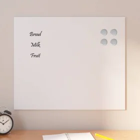 Pizarra magnética de pared vidrio templado blanco 60x50 cm de , Pizarras blancas - Ref: Foro24-4008632, Precio: 29,65 €, Desc...