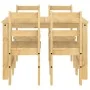Juego de comedor Panama 5 pzas madera maciza de pino de , muebles para cocinas y comedores - Ref: Foro24-3345170, Precio: 309...