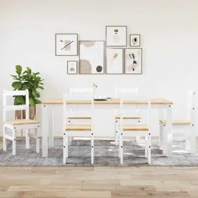 Juego de comedor Panama 7 pzas madera maciza de pino blanco de , muebles para cocinas y comedores - Ref: Foro24-3345193, Prec...