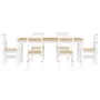 Juego de comedor Panama 7 pzas madera maciza de pino blanco de , muebles para cocinas y comedores - Ref: Foro24-3345193, Prec...