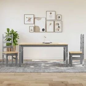 Juego de comedor Panama 3 pzas madera maciza de pino gris de , muebles para cocinas y comedores - Ref: Foro24-3345201, Precio...