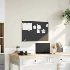 Pizarra con marco de madera maciza de pino negra 80x55 cm de , Tablones de anuncios - Ref: Foro24-4017413, Precio: 26,69 €, D...