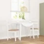Sillas de comedor con cojines 2uds madera maciza blanco caucho de , Sillas de comedor - Ref: Foro24-4102386, Precio: 93,32 €,...
