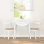 Sillas de comedor con cojines 2uds madera maciza blanco caucho de , Sillas de comedor - Ref: Foro24-4102386, Precio: 93,32 €,...