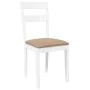 Sillas de comedor con cojines 2uds madera maciza blanco caucho de , Sillas de comedor - Ref: Foro24-4102386, Precio: 93,32 €,...